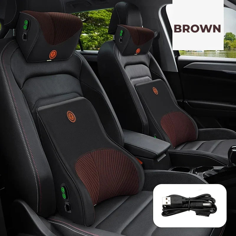 Heated Car Seat Back & Neck Massager – Relieve Back Pain, Improve Posture, and Stay Warm On the Go