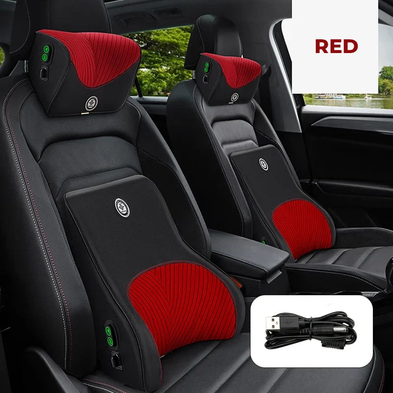 Heated Car Seat Back & Neck Massager – Relieve Back Pain, Improve Posture, and Stay Warm On the Go