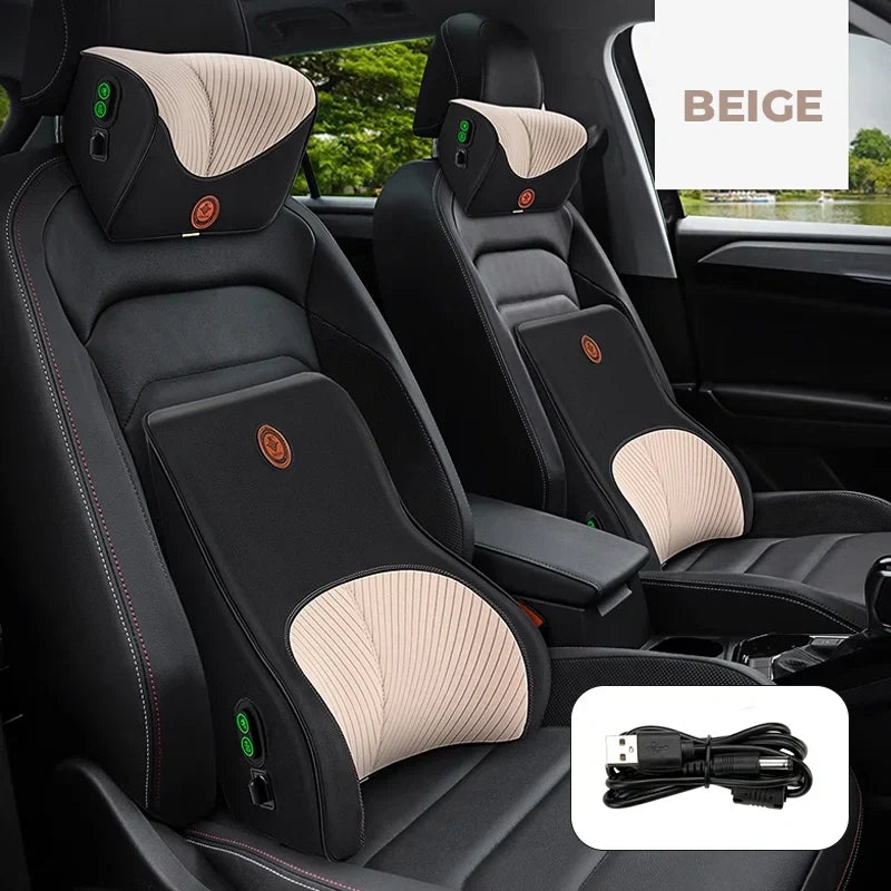 Heated Car Seat Back & Neck Massager – Relieve Back Pain, Improve Posture, and Stay Warm On the Go