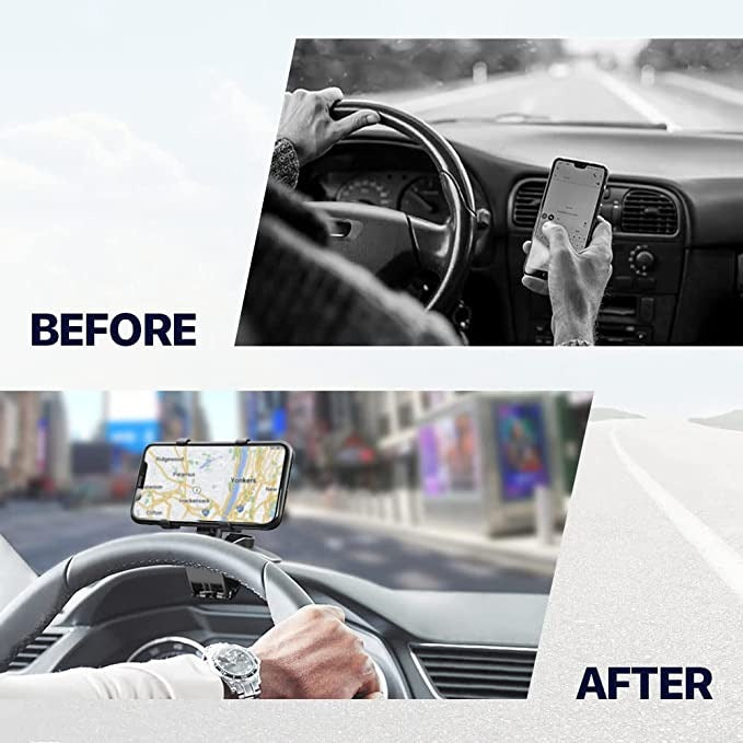 Phonyx 360 Degree Rotation Universal Clip Dashboard Car Phone Holder